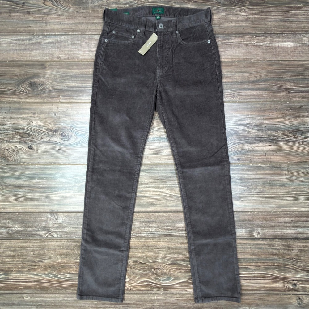 J.Crew Men 28x32 770 Straight Five Pocket Corduroy Pants Charcoal Grey CM716 NWT